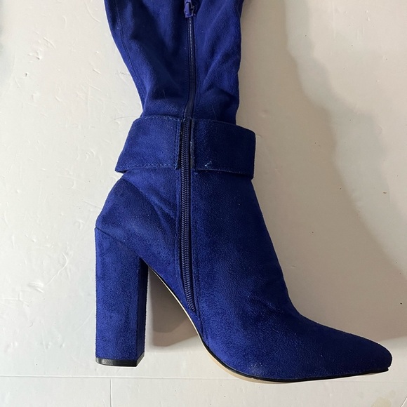 ShoeDazzle Women’s “Darla” Blue Over-the-Knee Heeled Boots Size 8 - Picture 13 of 15